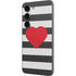 Black And White Striped Heart Galaxy S23 Skin