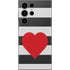 Black And White Striped Heart Galaxy S23 Ultra Skin