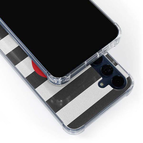 Black And White Striped Heart Galaxy S24 Clear Case