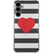 Black And White Striped Heart Galaxy S24 Plus Clear Case