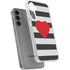 Black And White Striped Heart Galaxy S24 Plus Clear Case