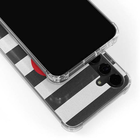 Black And White Striped Heart Galaxy S24 Plus Clear Case