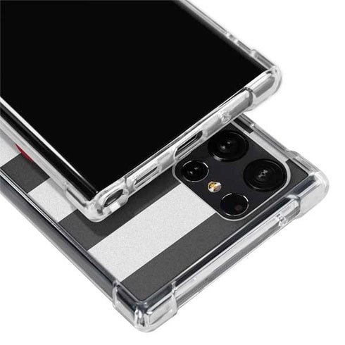 Black And White Striped Heart Galaxy S24 Ultra Clear Case