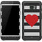 Black And White Striped Heart Galaxy S7 Active Skin