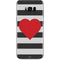 Black And White Striped Heart Galaxy S8 Skin