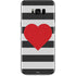 Black And White Striped Heart Galaxy S8 Skin