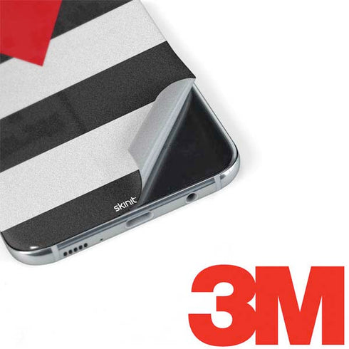 Black And White Striped Heart Galaxy S8 Skin