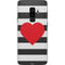 Black And White Striped Heart Galaxy S9 Plus Skin