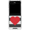 Black And White Striped Heart Galaxy Z Flip5 5G Clear Case