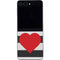 Black And White Striped Heart Galaxy Z Flip5 5G Skin