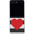 Black And White Striped Heart Galaxy Z Flip5 5G Skin
