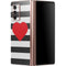 Black And White Striped Heart Galaxy Z Fold2 5G Skin