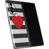 Black And White Striped Heart Galaxy Z Fold2 5G Skin
