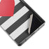 Black And White Striped Heart Galaxy Z Fold2 5G Skin