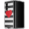 Black And White Striped Heart Galaxy Z Fold4 5G Clear Case