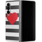 Black And White Striped Heart Galaxy Z Fold4 5G Skin