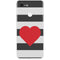 Black And White Striped Heart Google Pixel 3 Skin