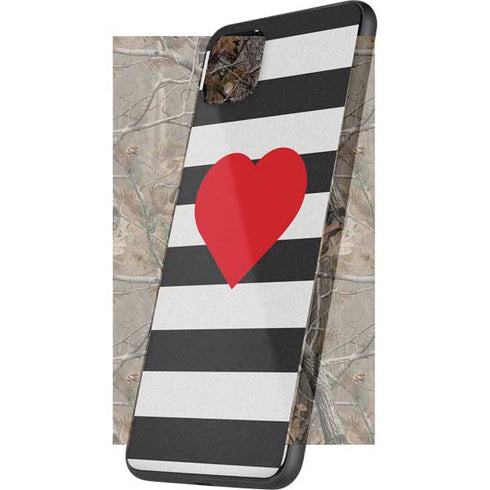 Black And White Striped Heart Google Pixel 4 XL Skin