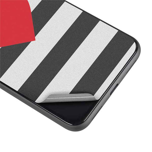 Black And White Striped Heart Google Pixel 4 XL Skin