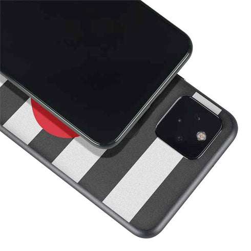 Black And White Striped Heart Google Pixel 4a 5G Skin