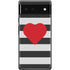 Black And White Striped Heart Google Pixel 6 Skin