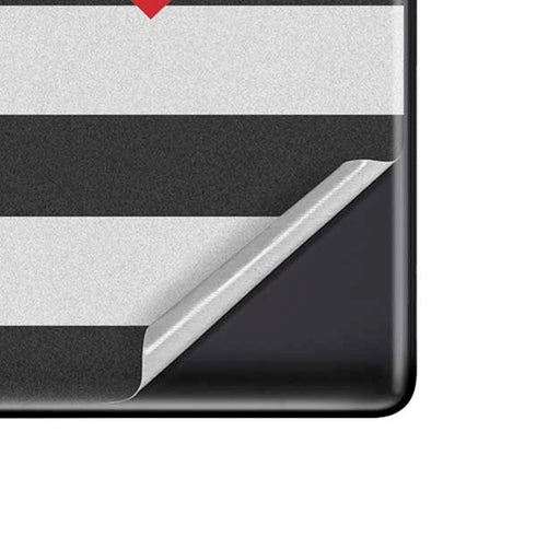 Black And White Striped Heart Google Pixel 6 Skin