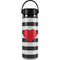 Black And White Striped Heart Hydro Flask 20oz Wide Mouth Skin
