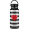 Black And White Striped Heart Hydro Flask 32oz Wide Mouth Skin