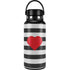 Black And White Striped Heart Hydro Flask 32oz Wide Mouth Skin