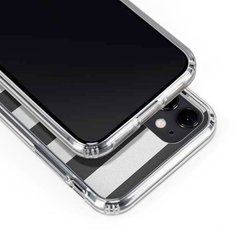 Black And White Striped Heart iPhone 11 Clear Case