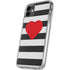 Black And White Striped Heart iPhone 11 Clear Case