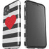 Black And White Striped Heart iPhone 11 Impact Case