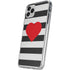 Black And White Striped Heart iPhone 11 Pro Clear Case
