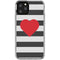 Black And White Striped Heart iPhone 11 Pro Clear Case