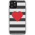Black And White Striped Heart iPhone 11 Pro Clear Case