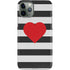 Black And White Striped Heart iPhone 11 Pro Lite Case