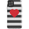 Black And White Striped Heart iPhone 11 Pro Max Impact Case