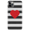 Black And White Striped Heart iPhone 11 Pro Max Lite Case