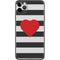 Black And White Striped Heart iPhone 11 Pro Max Skin
