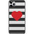 Black And White Striped Heart iPhone 11 Pro Max Skin