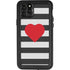 Black And White Striped Heart iPhone 11 Pro Max Waterproof Case