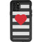 Black And White Striped Heart iPhone 11 Pro Waterproof Case