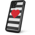 Black And White Striped Heart iPhone 11 Pro Waterproof Case
