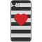 Black And White Striped Heart iPhone 11 Skin