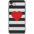 Black And White Striped Heart iPhone 11 Skin