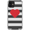Black And White Striped Heart iPhone 12 Clear Case