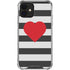 Black And White Striped Heart iPhone 12 Mini Clear Case