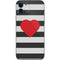 Black And White Striped Heart iPhone 12 Mini Skin