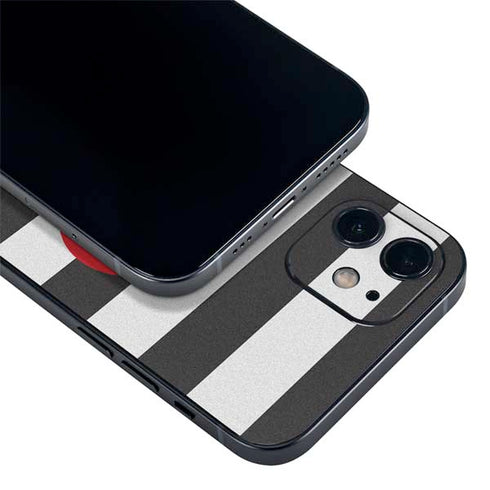 Black And White Striped Heart iPhone 12 Mini Skin