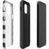 Black And White Striped Heart iPhone 12 Pro Impact Case
